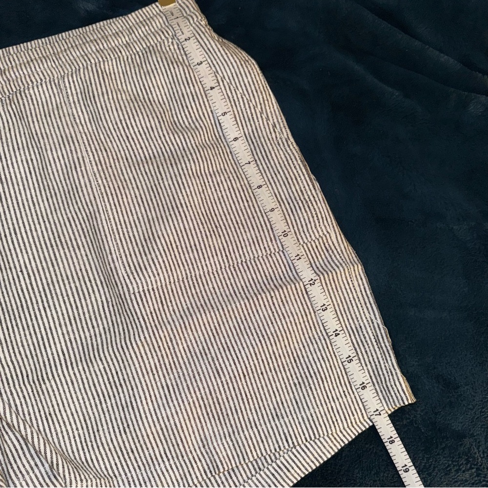 NEW! J. CREW Factory Linen Blend Striped Drawstring Shorts Grey/Wh. 3X GORGEOUS - Picture 8 of 12
